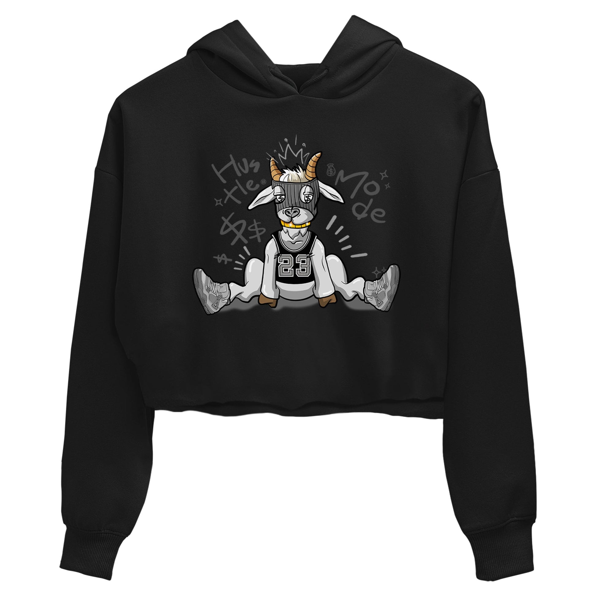 4s Wet Cement shirts to match jordans Hustle Goat sneaker match tees Air Jordan 4 Wet Cement SNRT Sneaker Release Tees unisex cotton Black 2 Crop Shirts