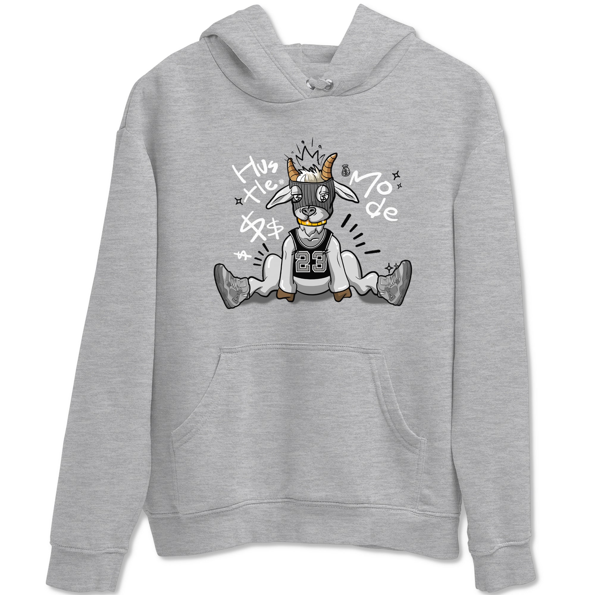 4s Wet Cement shirts to match jordans Hustle Goat sneaker match tees Air Jordan 4 Wet Cement SNRT Sneaker Release Tees unisex cotton Heather Grey 2 crew neck shirts