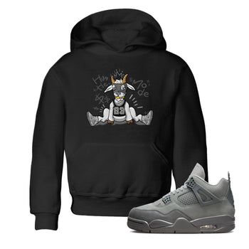 4s Wet Cement shirts to match jordans Hustle Goat sneaker match tees Air Jordan 4 Wet Cement SNRT Sneaker Release Tees Youth Baby Black 1 crew neck shirts