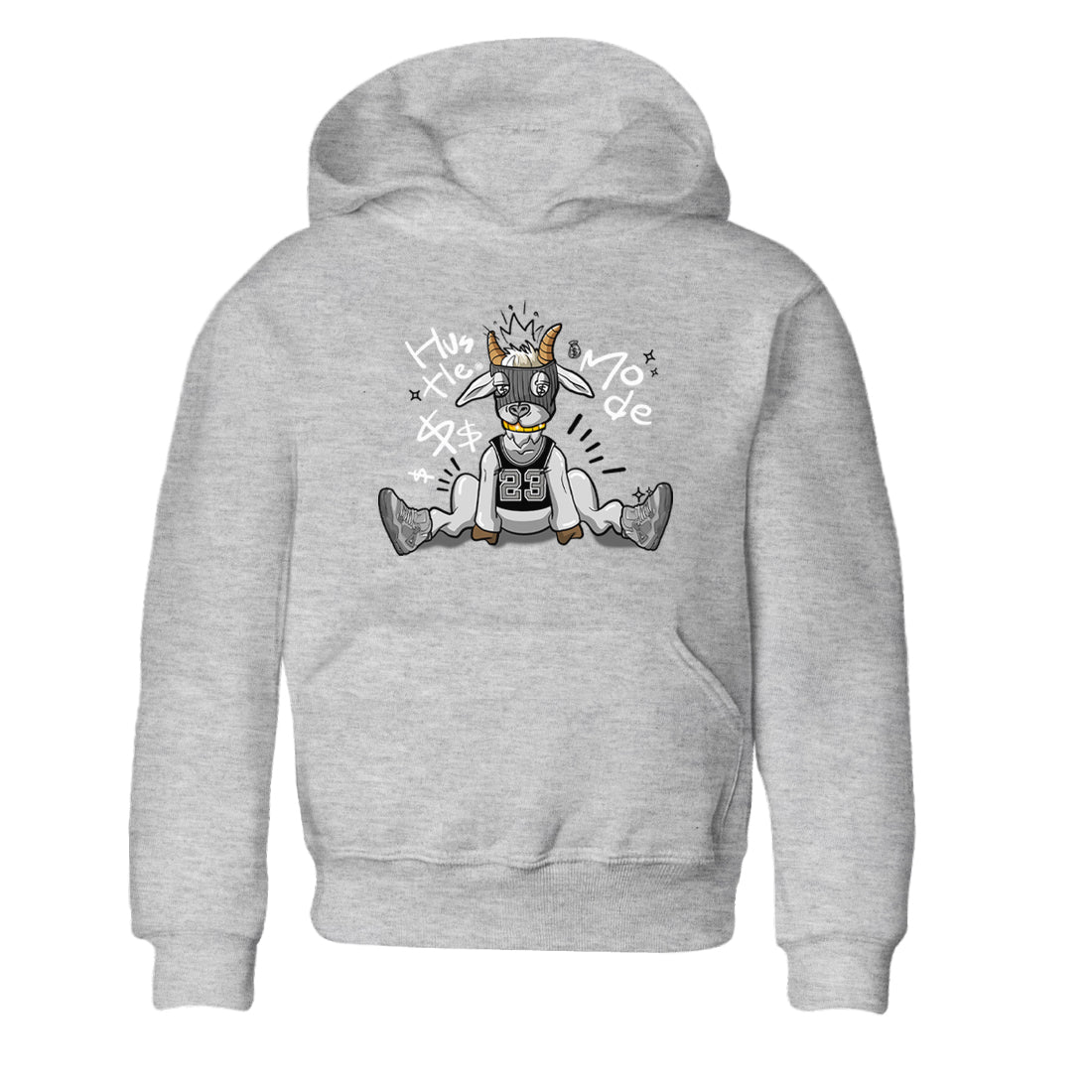 4s Wet Cement shirts to match jordans Hustle Goat sneaker match tees Air Jordan 4 Wet Cement SNRT Sneaker Release Tees Youth Baby Heather Grey 2 crew neck shirts