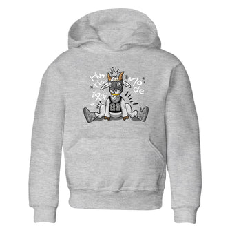 4s Wet Cement shirts to match jordans Hustle Goat sneaker match tees Air Jordan 4 Wet Cement SNRT Sneaker Release Tees Youth Baby Heather Grey 2 crew neck shirts
