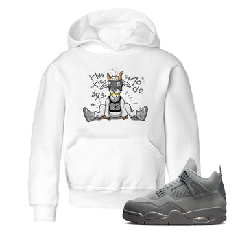 4s Wet Cement shirts to match jordans Hustle Goat sneaker match tees Air Jordan 4 Wet Cement SNRT Sneaker Release Tees Youth Baby White 1 crew neck shirts