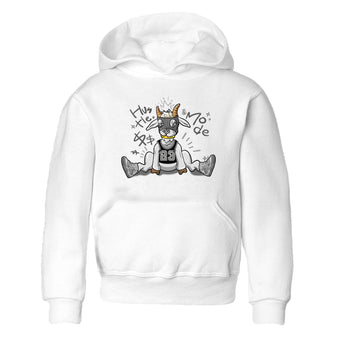 4s Wet Cement shirts to match jordans Hustle Goat sneaker match tees Air Jordan 4 Wet Cement SNRT Sneaker Release Tees Youth Baby White 2 crew neck shirts