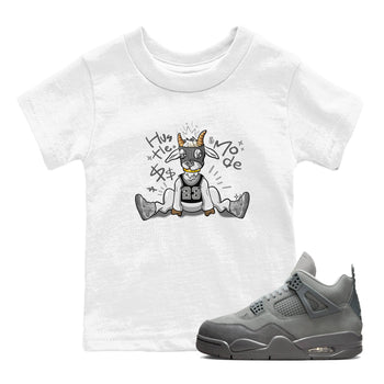 4s Wet Cement shirts to match jordans Hustle Goat sneaker match tees Air Jordan 4 Wet Cement SNRT Sneaker Release Tees Youth Baby White 1 crew neck shirts