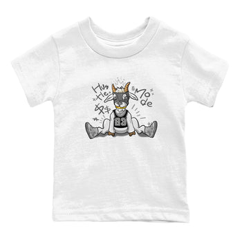 4s Wet Cement shirts to match jordans Hustle Goat sneaker match tees Air Jordan 4 Wet Cement SNRT Sneaker Release Tees Youth Baby White 2 crew neck shirts