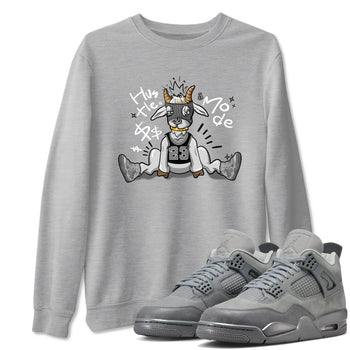 4s Wet Cement shirts to match jordans Hustle Goat sneaker match tees Air Jordan 4 Wet Cement SNRT Sneaker Release Tees unisex cotton Heather Grey 1 crew neck shirts