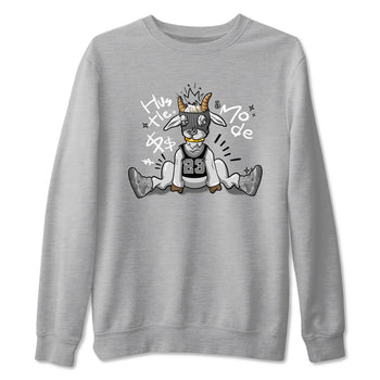 4s Wet Cement shirts to match jordans Hustle Goat sneaker match tees Air Jordan 4 Wet Cement SNRT Sneaker Release Tees unisex cotton Heather Grey 2 crew neck shirts
