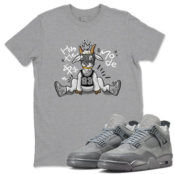 4s Wet Cement shirts to match jordans Hustle Goat sneaker match tees Air Jordan 4 Wet Cement SNRT Sneaker Release Tees unisex cotton Heather Grey 1 crew neck shirts