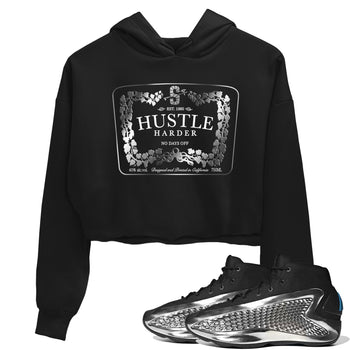 Adidas AE 1 Silver Metallic shirts to match jordans Hustle Harder sneaker match tees AE 1 Silver Metallic match shoes to clothes SNRT Sneaker Tees unisex cotton Black 1 crop tee