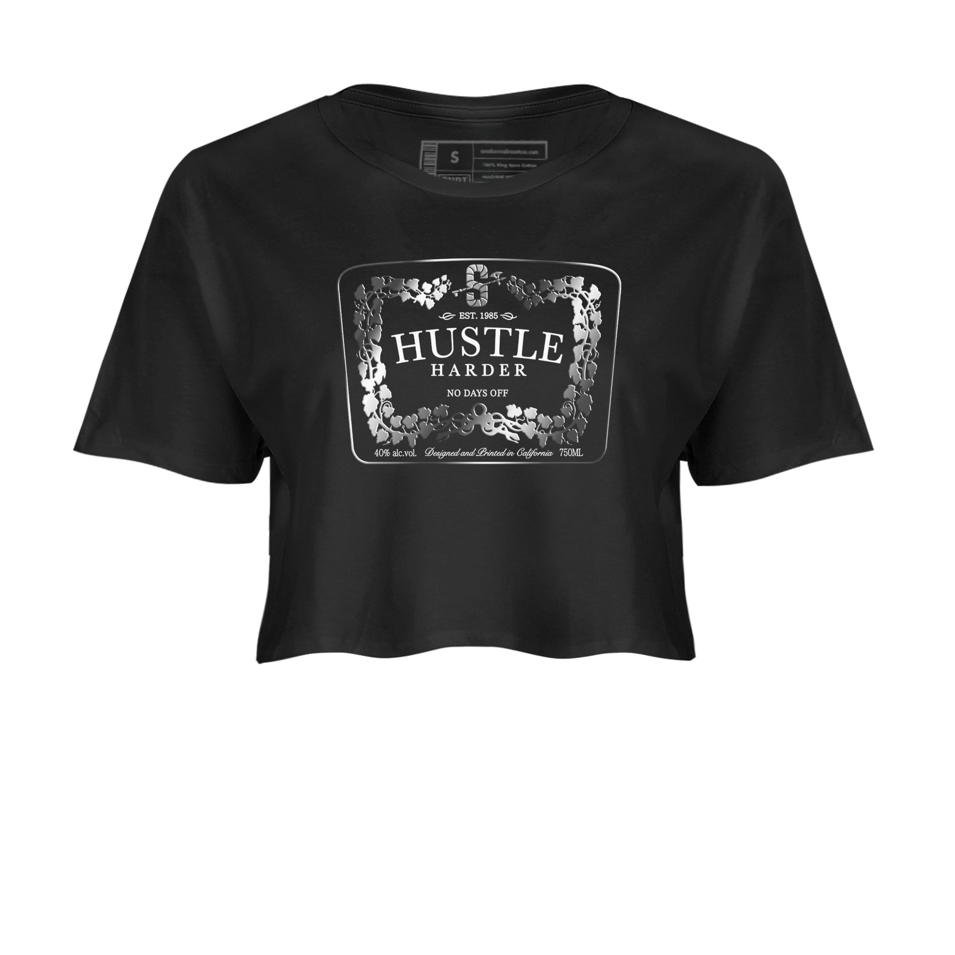 Adidas AE 1 Silver Metallic shirts to match jordans Hustle Harder sneaker match tees AE 1 Silver Metallic match shoes to clothes SNRT Sneaker Tees unisex cotton Black 2 crop tee