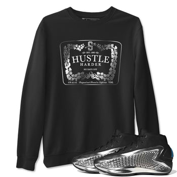 Adidas AE 1 Silver Metallic shirts to match jordans Hustle Harder sneaker match tees AE 1 Silver Metallic match shoes to clothes SNRT Sneaker Tees unisex cotton Black 1 shirts