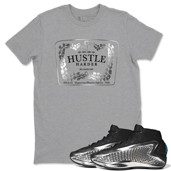 Adidas AE 1 Silver Metallic shirts to match jordans Hustle Harder sneaker match tees AE 1 Silver Metallic match shoes to clothes SNRT Sneaker Tees unisex cotton Heather Grey 1 shirts
