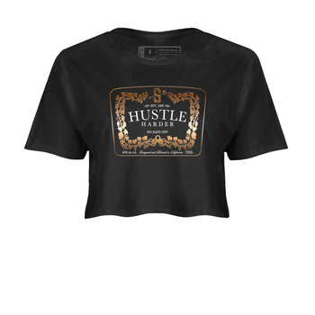 Air Foamposite 1 Metallic Copper Shirts To Match Jordans Hustle Harder Sneaker Shirts Air Foamposite One Metallic Copper SNRT Sneaker Release Tees Unisex Cotton Crew Neck Black 2 Crop Shirts