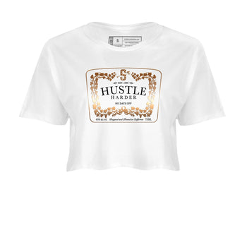 Air Foamposite 1 Metallic Copper Shirts To Match Jordans Hustle Harder Sneaker Shirts Air Foamposite One Metallic Copper SNRT Sneaker Release Tees Unisex Cotton Crew Neck White 2 Crop Shirts