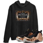 Air Foamposite 1 Metallic Copper Shirts To Match Jordans Hustle Harder Sneaker Shirts Air Foamposite One Metallic Copper SNRT Sneaker Release Tees Unisex Cotton Crew Neck Black 1 crew neck shirts