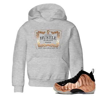 Air Foamposite 1 Metallic Copper Shirts To Match Jordans Hustle Harder Sneaker Shirts Air Foamposite One Metallic Copper SNRT Sneaker Release Tees Baby Youth Toddler Heather Grey 1 crew neck shirts