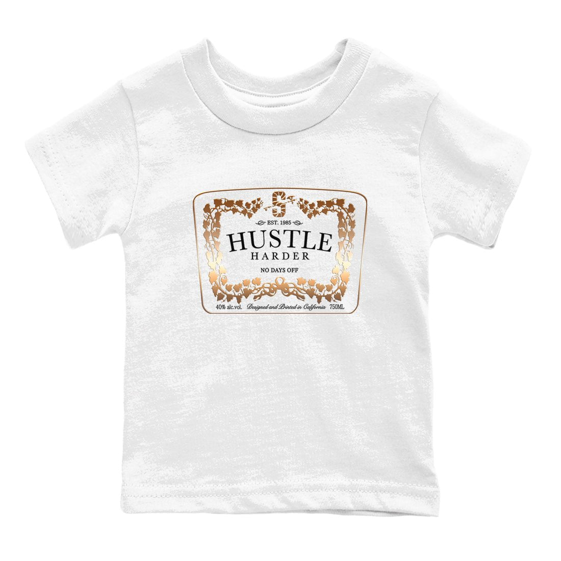 Air Foamposite 1 Metallic Copper Shirts To Match Jordans Hustle Harder Sneaker Shirts Air Foamposite One Metallic Copper SNRT Sneaker Release Tees Baby Youth Toddler White 2 crew neck shirts
