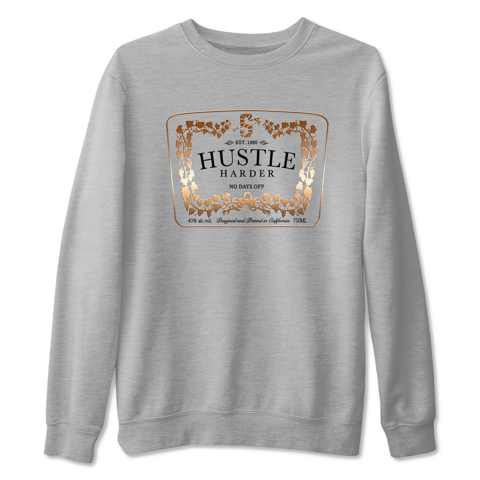 Air Foamposite 1 Metallic Copper Shirts To Match Jordans Hustle Harder Sneaker Shirts Air Foamposite One Metallic Copper SNRT Sneaker Release Tees Unisex Cotton Crew Neck Heather Grey 2 crew neck shirts