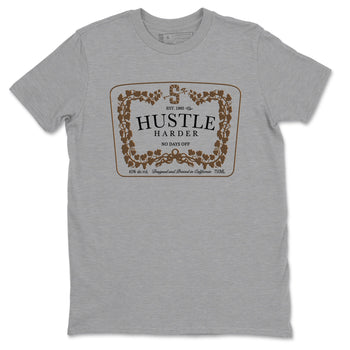 1s Mocha shirts to match jordans Hustle Harder sneaker match tees Air Jordan 1 Mocha SNRT Sneaker Release Tees unisex cotton Heather Grey 2 crew neck shirts