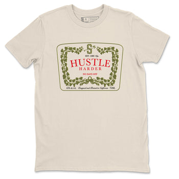 1s Travis Scott Medium Olive shirts to match jordans Hustle Harder sneaker match tees Air Jordan 1 Travis Scott Medium Olive SNRT Sneaker Release Tees unisex cotton Natural 2 crew neck shirts