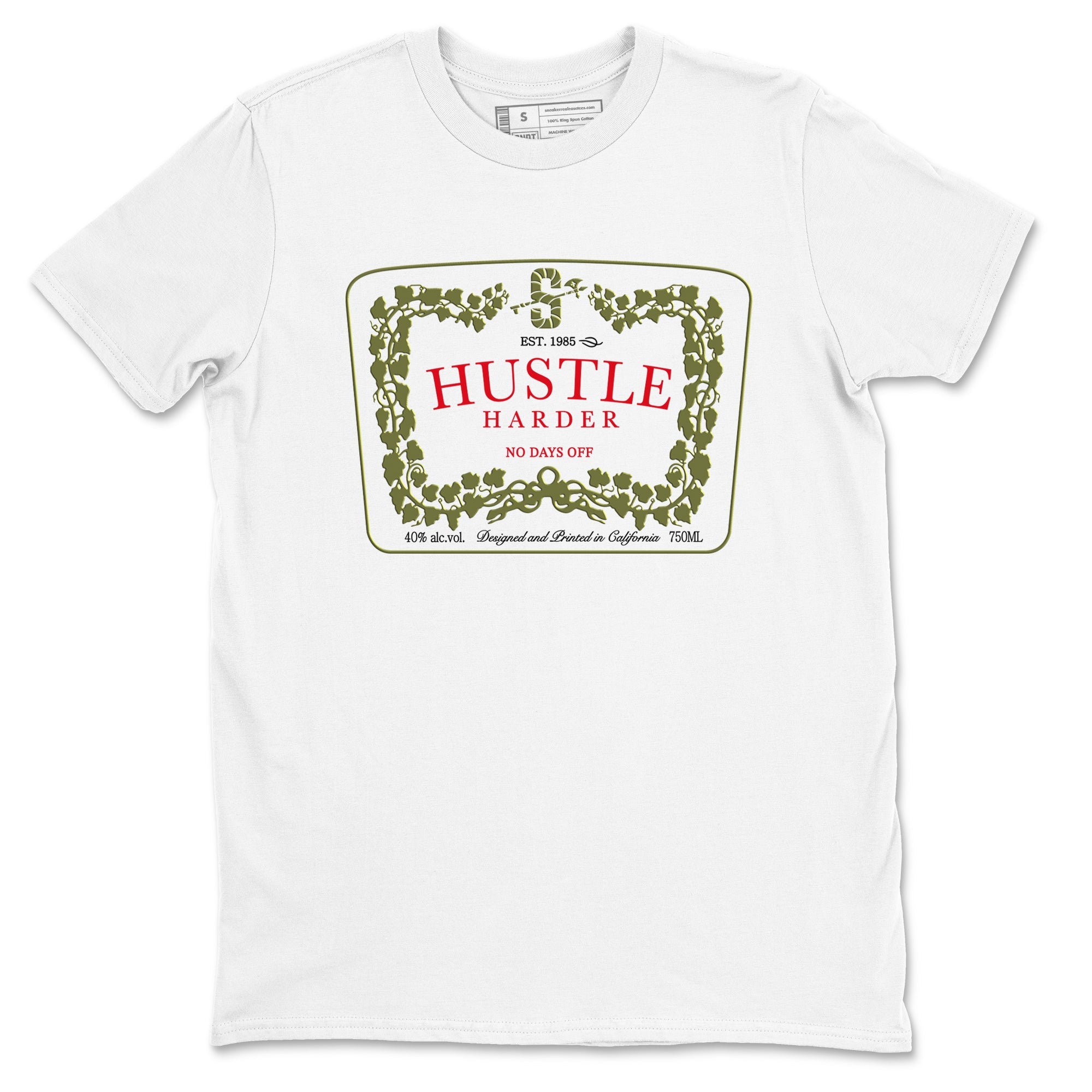 1s Travis Scott Medium Olive shirts to match jordans Hustle Harder sneaker match tees Air Jordan 1 Travis Scott Medium Olive SNRT Sneaker Release Tees unisex cotton White 2 crew neck shirts