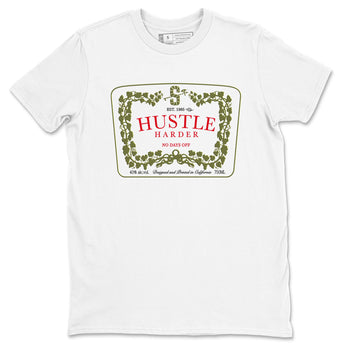 1s Travis Scott Medium Olive shirts to match jordans Hustle Harder sneaker match tees Air Jordan 1 Travis Scott Medium Olive SNRT Sneaker Release Tees unisex cotton White 2 crew neck shirts