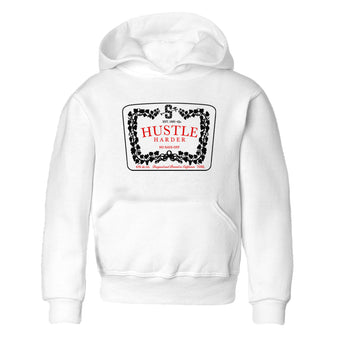 11s Bred Velvet shirts to match jordans Hustle Harder sneaker match tees Air Jordan 11 Bred Velvet SNRT Sneaker Release Tees Youth Baby White 2 crew neck shirts