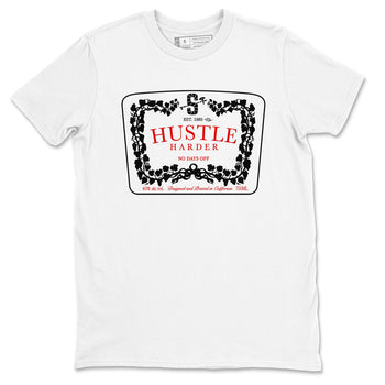 11s Bred Velvet shirts to match jordans Hustle Harder sneaker match tees Air Jordan 11 Bred Velvet SNRT Sneaker Release Tees unisex cotton White 2 crew neck shirts