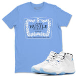 11 Columbia shirts to match jordans Hustle Harder sneaker match tees 11s Retro Legend Blue Columbia SNRT Sneaker Release Tees unisex cotton Carolina Blue 1 crew neck shirts