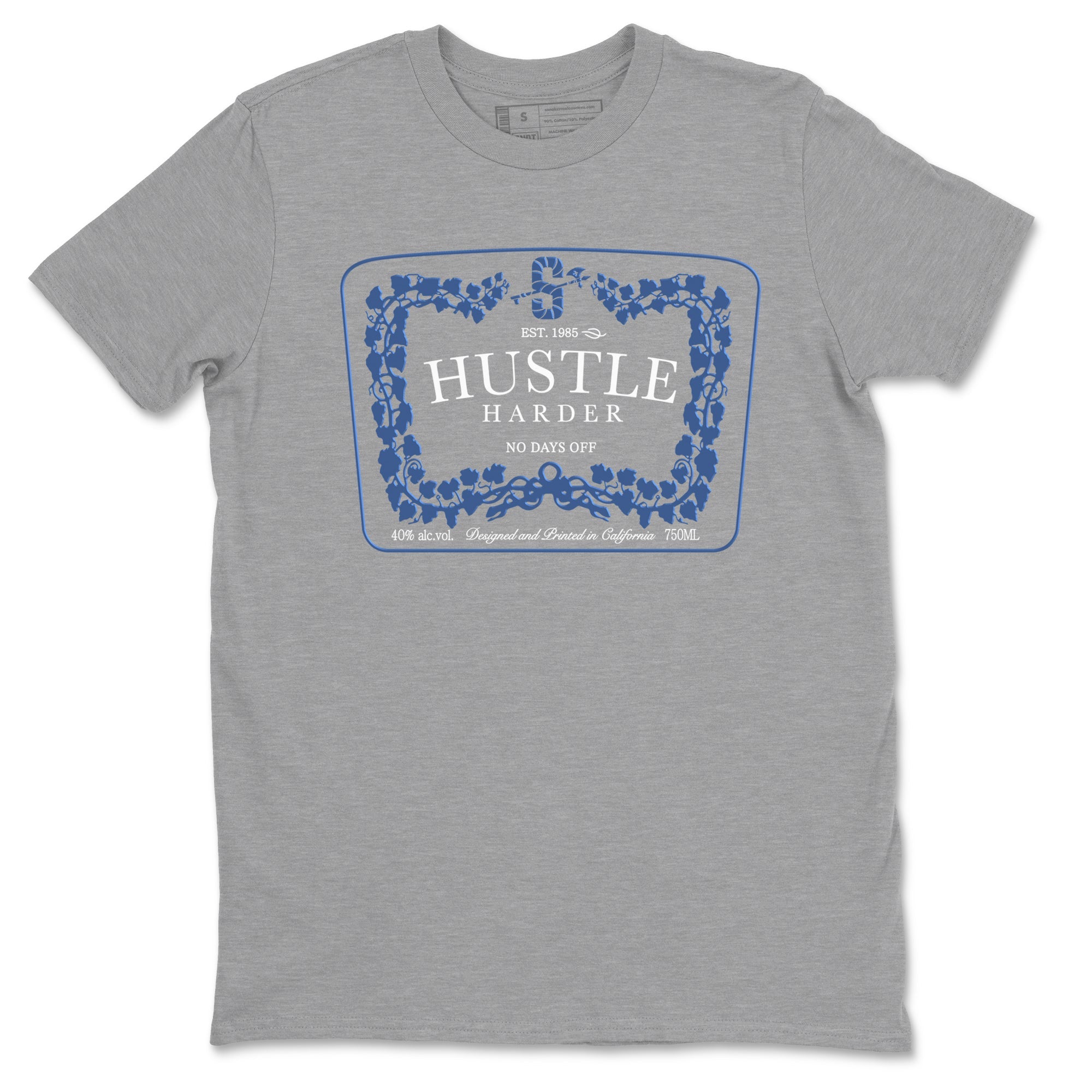 11s Diffused Blue shirts to match jordans Hustle Harder sneaker match tees Air Jordan 11 Diffused Blue SNRT Sneaker Release Tees unisex cotton Heather Grey 2 crew neck shirts