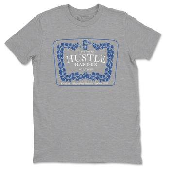 11s Diffused Blue shirts to match jordans Hustle Harder sneaker match tees Air Jordan 11 Diffused Blue SNRT Sneaker Release Tees unisex cotton Heather Grey 2 crew neck shirts