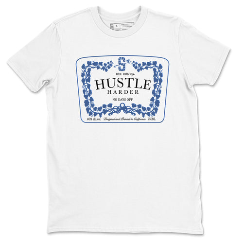 11s Diffused Blue shirts to match jordans Hustle Harder sneaker match tees Air Jordan 11 Diffused Blue SNRT Sneaker Release Tees unisex cotton White 2 crew neck shirts