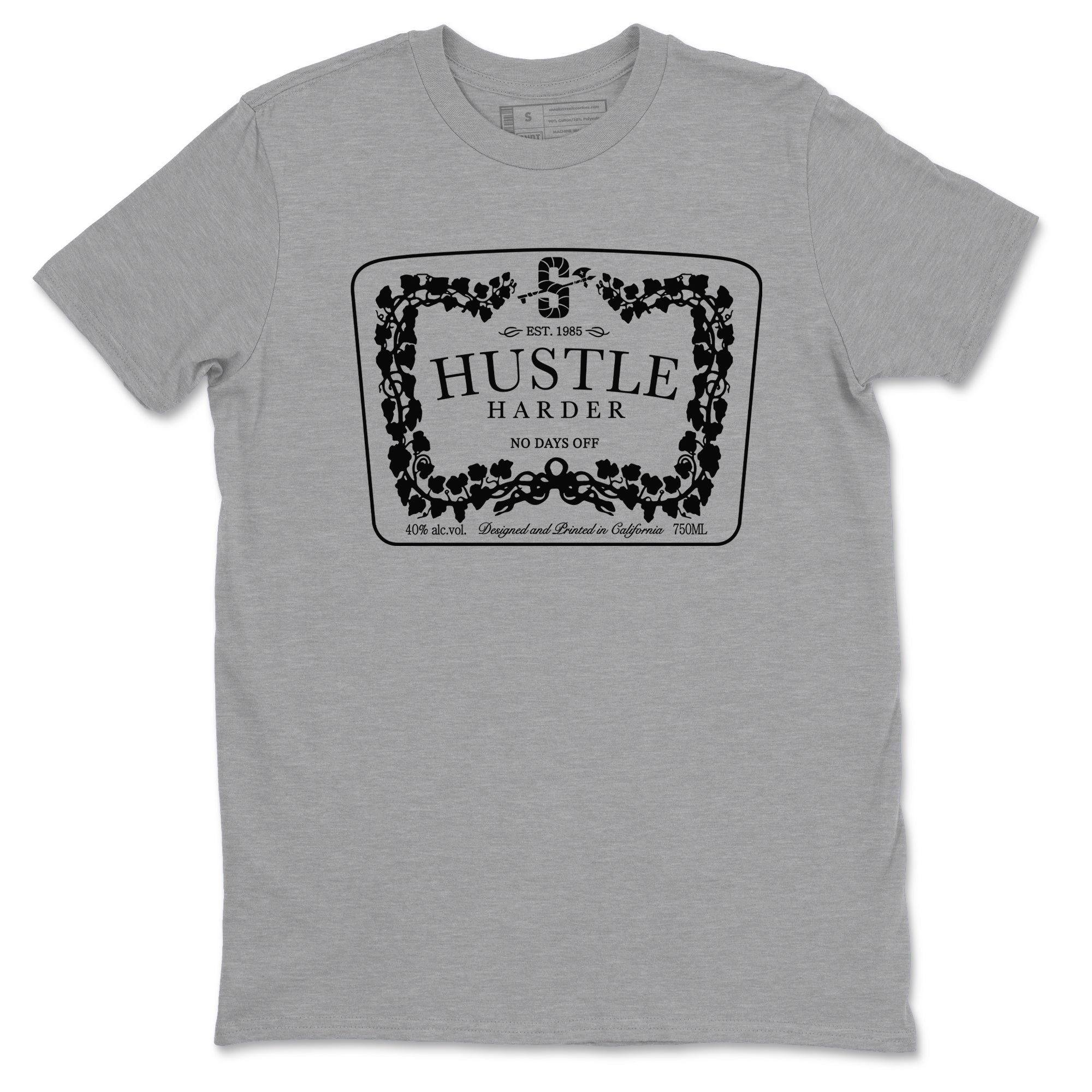 12s Black Wolf Grey shirts to match jordans Hustle Harder sneaker match tees Air Jordan 12 Black Wolf Grey match shoes to clothes SNRT Sneaker Tees unisex cotton Heather Grey 2 shirts