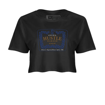 13s Midnight Navy shirts to match jordans Hustle Harder sneaker match tees Air Jordan 13 Midnight Navy SNRT Sneaker Release Tees unisex cotton Black 2 Crop Shirts