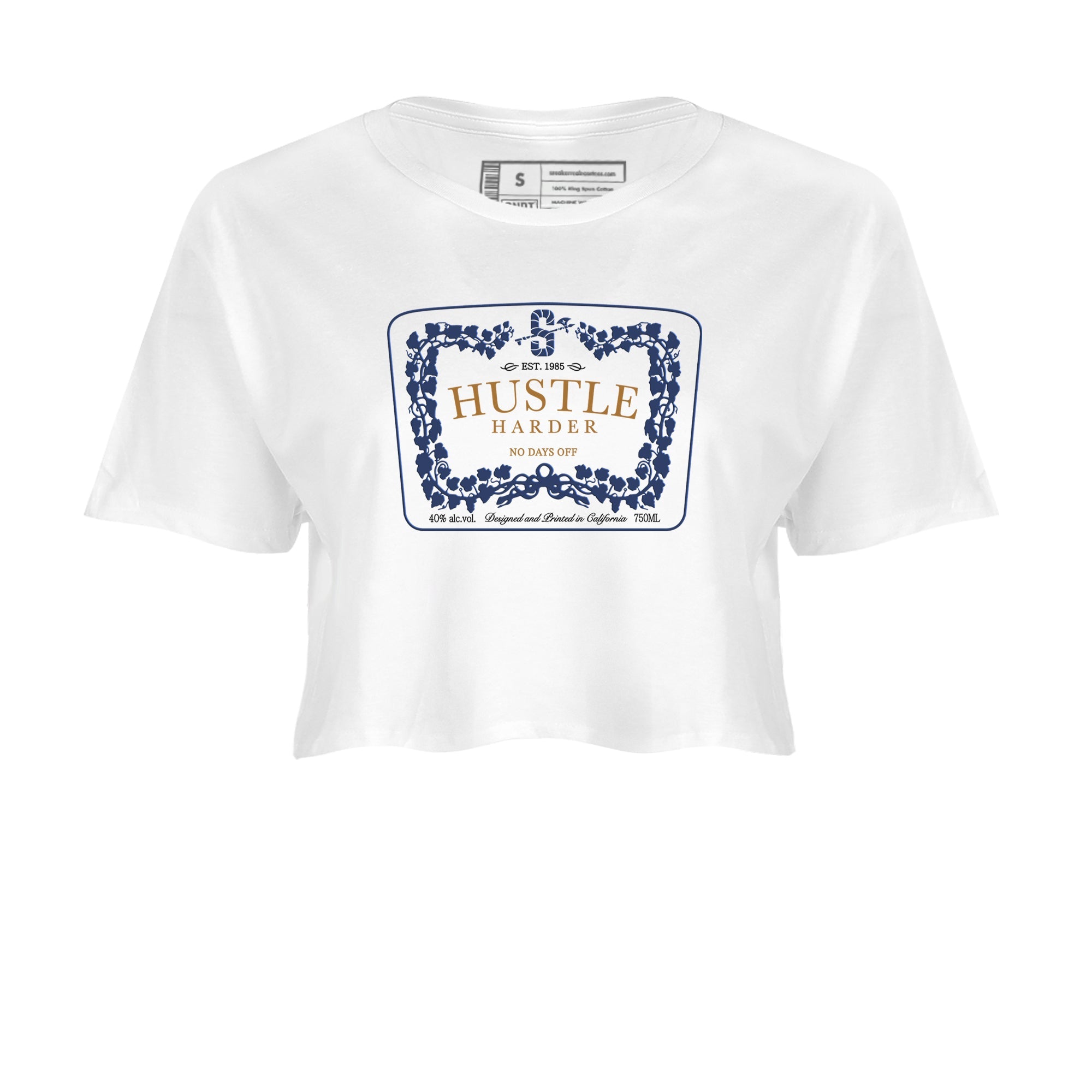 13s Midnight Navy shirts to match jordans Hustle Harder sneaker match tees Air Jordan 13 Midnight Navy SNRT Sneaker Release Tees unisex cotton White 2 Crop Shirts