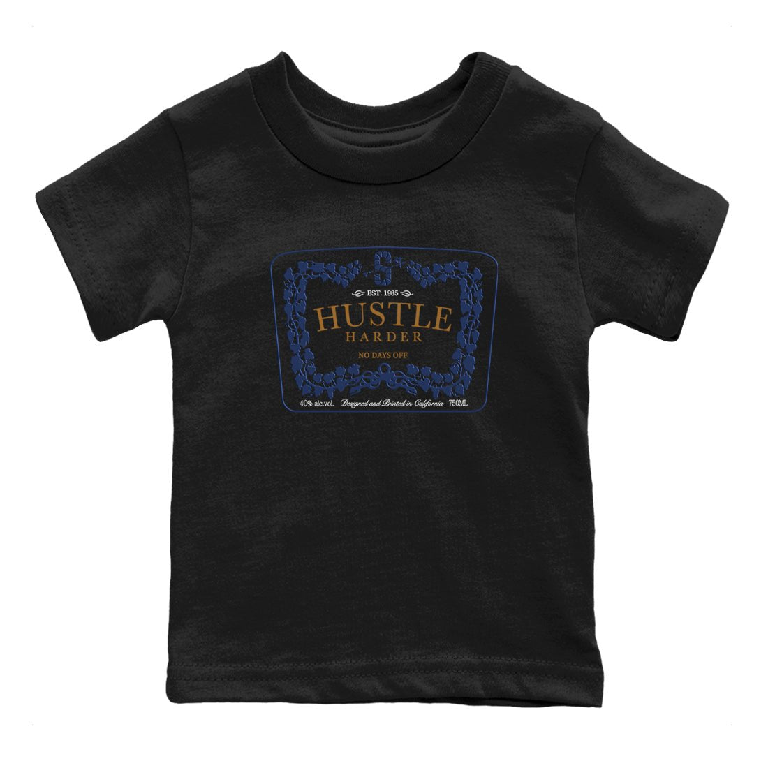 13s Midnight Navy shirts to match jordans Hustle Harder sneaker match tees Air Jordan 13 Midnight Navy SNRT Sneaker Release Tees Youth Baby Black 2 crew neck shirts
