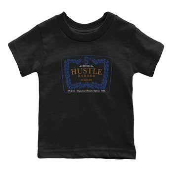 13s Midnight Navy shirts to match jordans Hustle Harder sneaker match tees Air Jordan 13 Midnight Navy SNRT Sneaker Release Tees Youth Baby Black 2 crew neck shirts