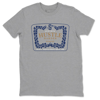 13s Midnight Navy shirts to match jordans Hustle Harder sneaker match tees Air Jordan 13 Midnight Navy SNRT Sneaker Release Tees unisex cotton Heather Grey 2 crew neck shirts