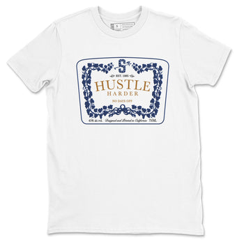 13s Midnight Navy shirts to match jordans Hustle Harder sneaker match tees Air Jordan 13 Midnight Navy SNRT Sneaker Release Tees unisex cotton White 2 crew neck shirts