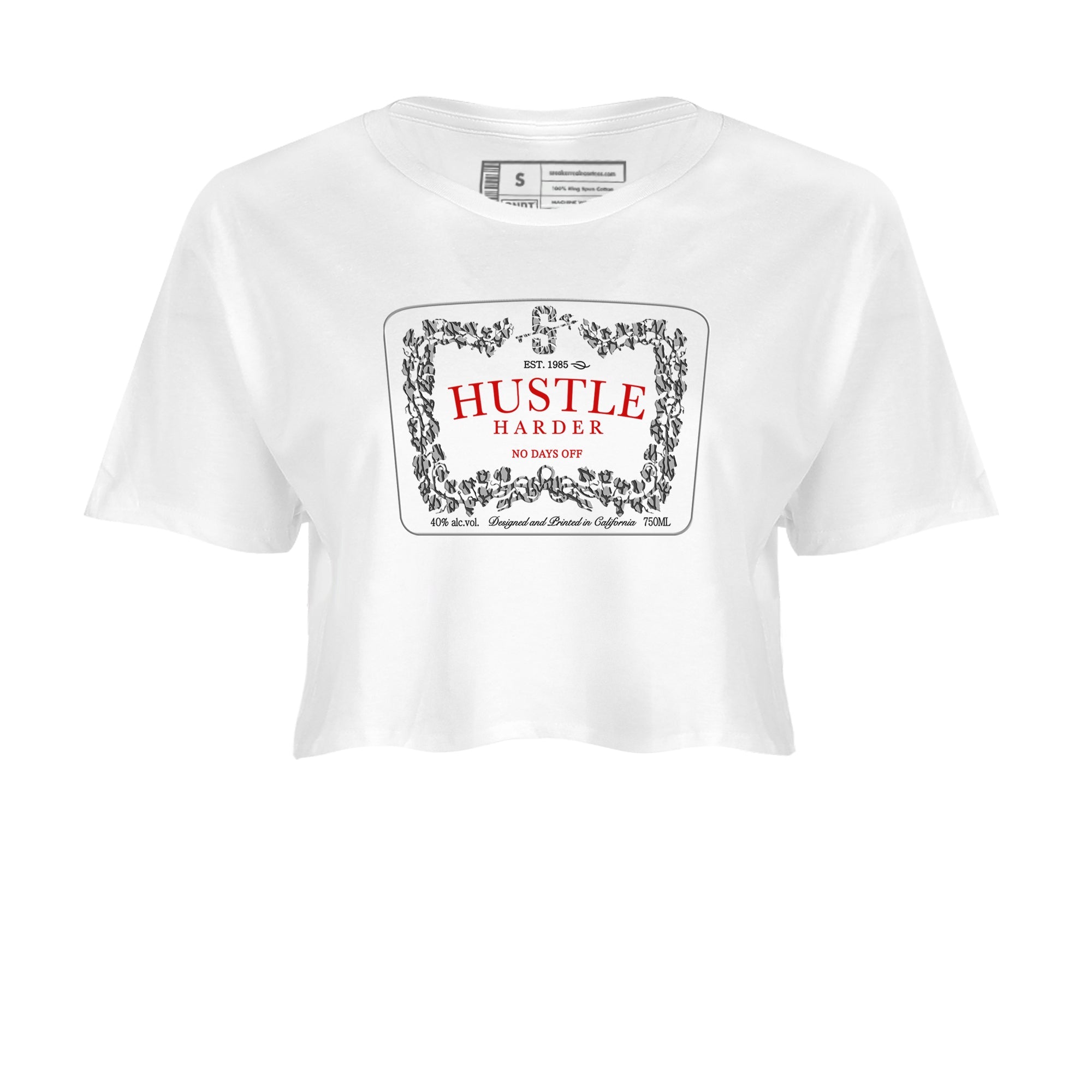 3s Cement Grey shirts to match jordans Hustle Harder sneaker match tees Air Jordan 3 Cement Grey SNRT Sneaker Release Tees unisex cotton White 2 Crop Shirts