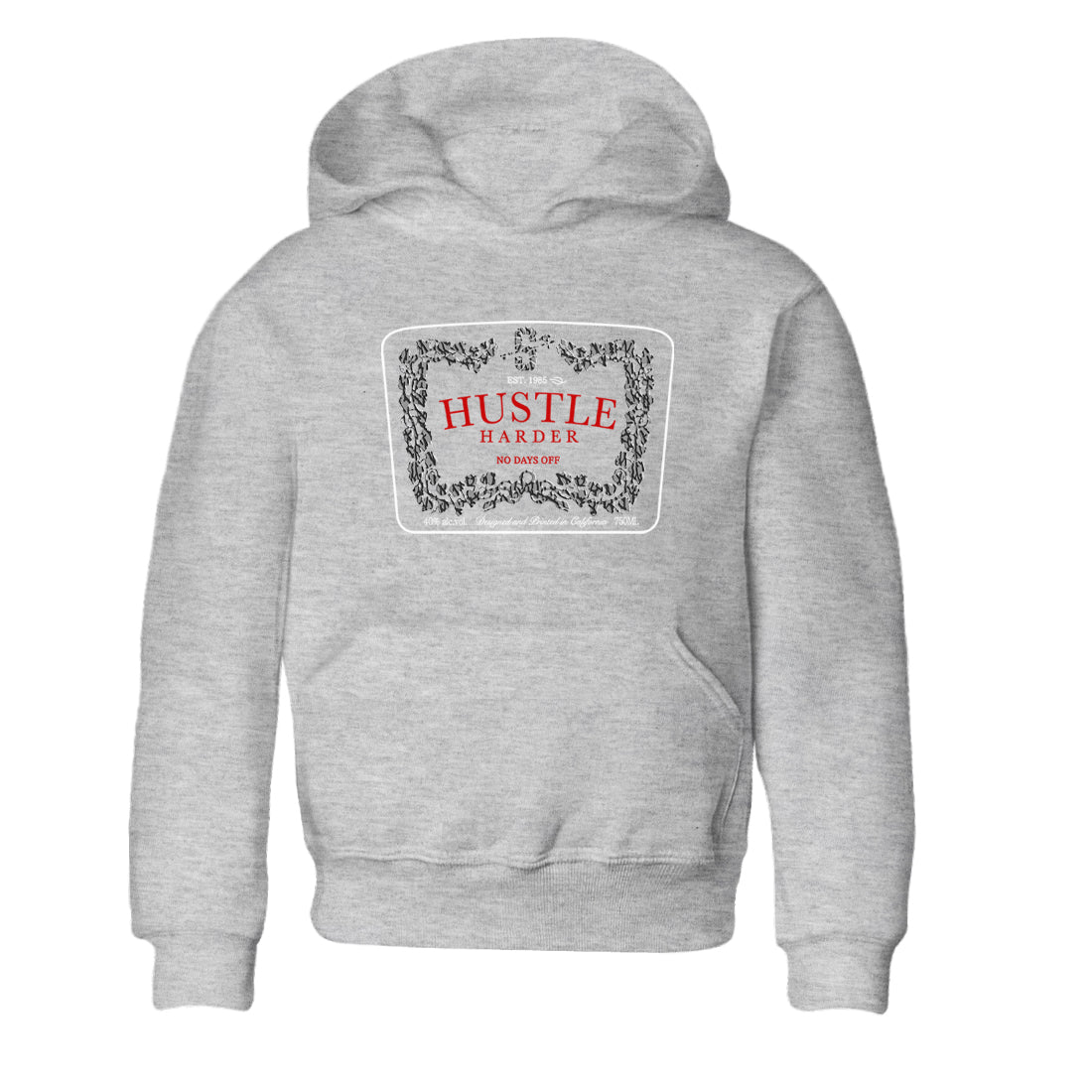 3s Cement Grey shirts to match jordans Hustle Harder sneaker match tees Air Jordan 3 Cement Grey SNRT Sneaker Release Tees Youth Baby Heather Grey 2 crew neck shirts