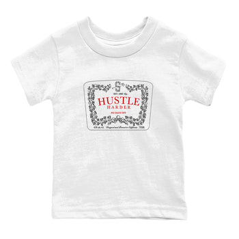 3s Cement Grey shirts to match jordans Hustle Harder sneaker match tees Air Jordan 3 Cement Grey SNRT Sneaker Release Tees Youth Baby White 2 crew neck shirts