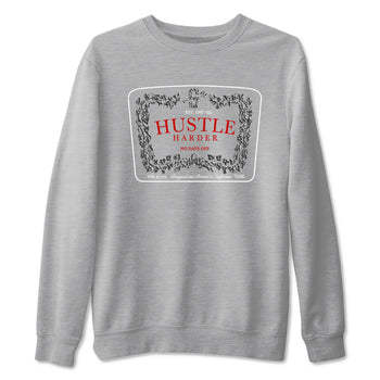 3s Cement Grey shirts to match jordans Hustle Harder sneaker match tees Air Jordan 3 Cement Grey SNRT Sneaker Release Tees unisex cotton Heather Grey 2 crew neck shirts
