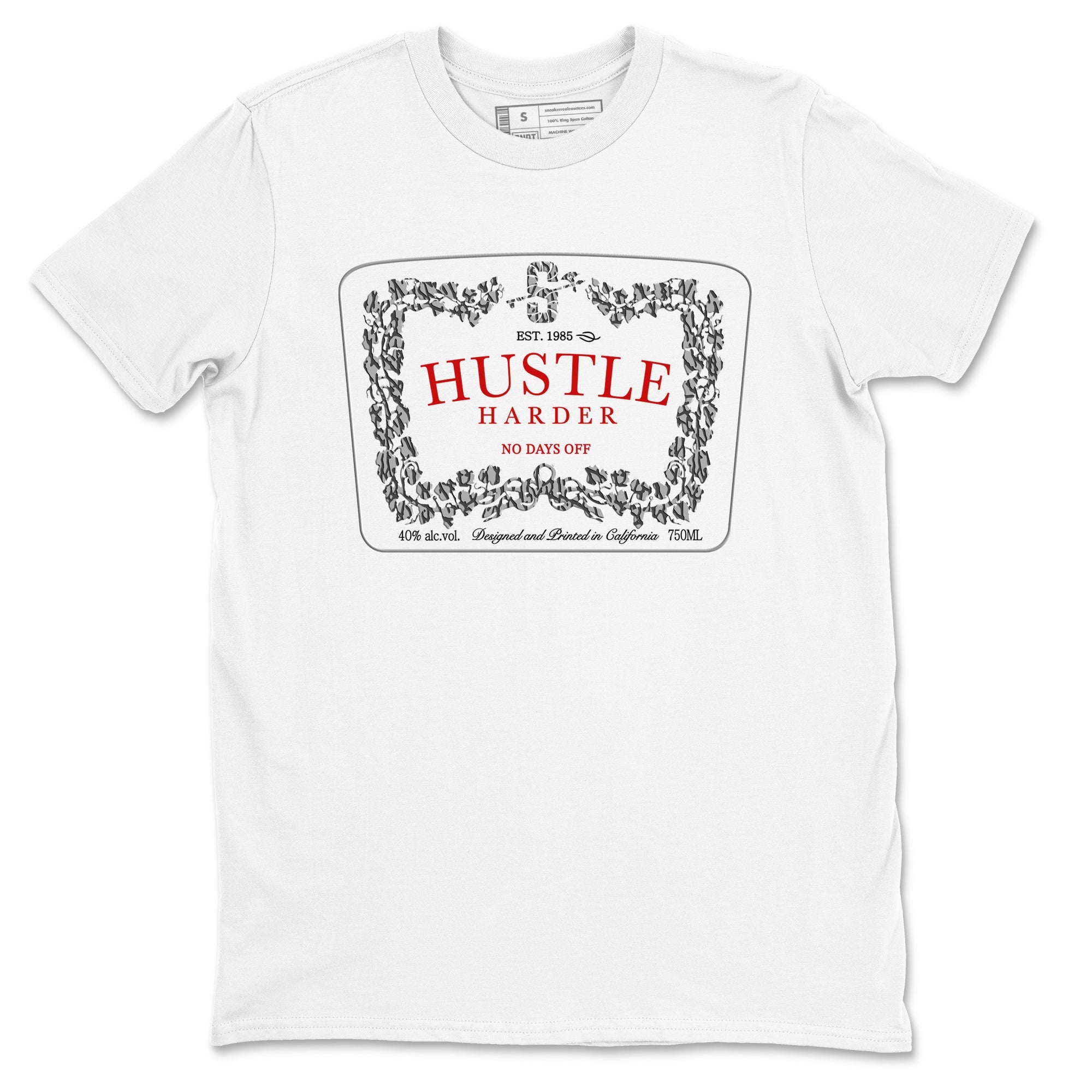 3s Cement Grey shirts to match jordans Hustle Harder sneaker match tees Air Jordan 3 Cement Grey SNRT Sneaker Release Tees unisex cotton White 2 crew neck shirts
