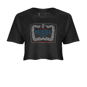 3s Rare Air shirts to match jordans Hustle Harder best t shirts to wear with jordans Air Jordan 3 OG Rare Air match shoes to clothes SNRT Sneaker Tees unisex cotton Black 2 crop tee