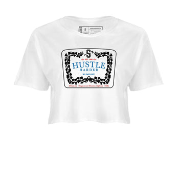 3s Rare Air shirts to match jordans Hustle Harder best t shirts to wear with jordans Air Jordan 3 OG Rare Air match shoes to clothes SNRT Sneaker Tees unisex cotton White 2 crop tee