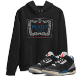 3s Rare Air shirts to match jordans Hustle Harder best t shirts to wear with jordans Air Jordan 3 OG Rare Air match shoes to clothes SNRT Sneaker Tees unisex cotton Black 1 shirts