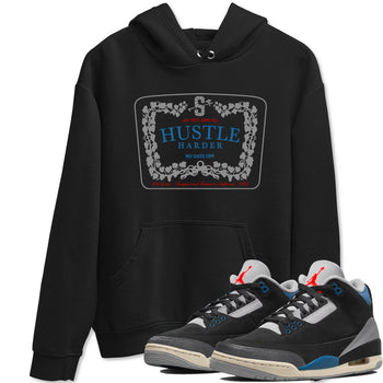 3s Rare Air shirts to match jordans Hustle Harder best t shirts to wear with jordans Air Jordan 3 OG Rare Air match shoes to clothes SNRT Sneaker Tees unisex cotton Black 1 shirts