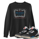 3s Rare Air shirts to match jordans Hustle Harder best t shirts to wear with jordans Air Jordan 3 OG Rare Air match shoes to clothes SNRT Sneaker Tees unisex cotton Black 1 shirts