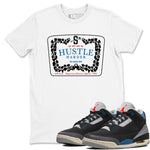 3s Rare Air shirts to match jordans Hustle Harder best t shirts to wear with jordans Air Jordan 3 OG Rare Air match shoes to clothes SNRT Sneaker Tees unisex cotton White 1 shirts